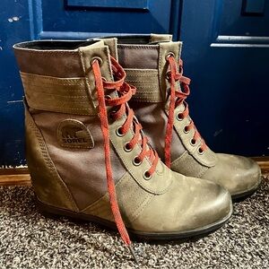 Sorel Wedge Lace-Up Boots